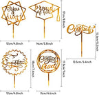 Whaline Graduation Cake Topper Gold Acrylic Cake Topper Congrats Grad You Did It Congratulations 5 Design Table Centerpiece Sticks Grad Party Food Appetizer Picks for Cakes Decor Supplies, 10pcs