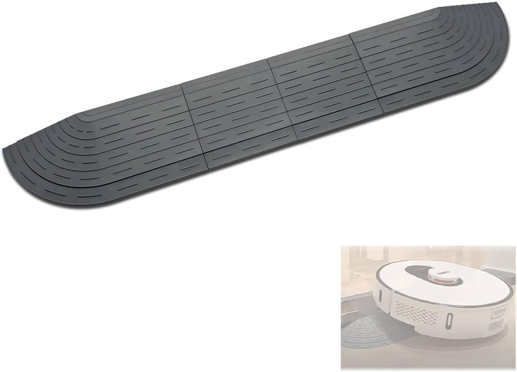 Plastic Threshold Ramp for Robot Vacuum Cleaner Universal Component Fits iRobot Roborock Dreame Shark Eufy Ecovacs Narwal MOVA Thresholds of 2-2.5 cm Height 2.6×10.6×59 cm, Grey