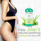 Clean + Easy Post Waxing Treatment, Aloe Vera Gel for After Wax Care, Soothes Irritated Skin, Non-Greasy, Removes Excess Wax Residue, 16 oz
