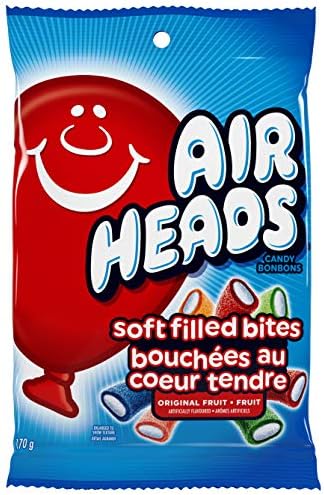 Airheads Soft Filled Bites Fruit Flavoured Chewy Candy, Assorted Flavours, 170g