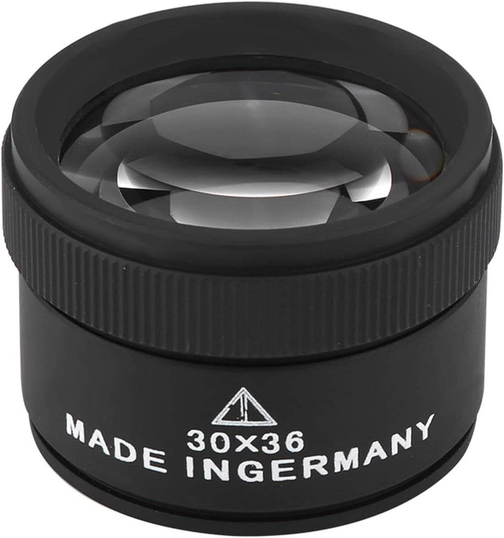 30X Coin Magnifying Glass, Professional Jewelry Loupe Lens Portable Pocket Reading Magnifier Optics Loupes Mini Desk Magnifiers Loop Microscope for Jeweler Coins Maps Antiques Magazines Craft