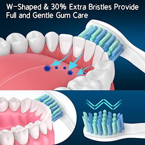 Electric Toothbrush Heads Compatible with TEETHEORY Sonic and Fairywill - Replacement Brush Heads Compatible with FW-507/508/551/610/659/719/909/917/959,FW-D1/D3/D5/D7/D8, 10 Pack, White
