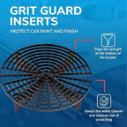 Grit Guard 5 Gallon Washing System | Includes 5 Gallon Bucket, Grit Guard, Bucket Dolly, and Gamma Seal Lid | for Car Wash and Detailing | Blue