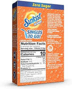 Sunkist Soda Orange Singles To Go Drink Mix, 12 Boxes with 6 Packets Each - 72 Total Servings
