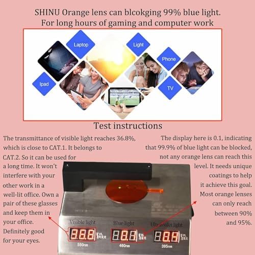 Blue Light Blocking Glasses Men Acetate Frame Red Lenses Anti Green Light Eliminate Eye Strain Glasses