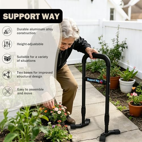 Stand Assist Aid Plus, 20-26.8" Adjustable Steel Standing Aid for Seniors & Elderly, Lift Assist Device to Get Up from Floor, Kneeling, or Low Seats, Black