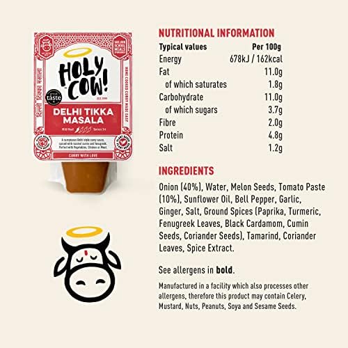 Holy Cow Delhi Tikka Masala Curry Sauce (250g) - Pack of 6