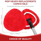 Baderke 4 Pack Microfiber Mop Heads Replacements Microfiber Spin Mop Replace Heads Reusable Refills Pads Duster Replace Washable Cleaning Cloths Scrubber Dust Refills for Floor Cleaning (Red)