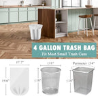 Small Trash Bags 4 Gallon - 105 Count 4 Gallon Trash Bag, Unscented Small Garbage Bags Bathroom Trash Bags, White 4 Gal Small Trash Can Liners