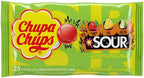 Chupa Chups SOUR Lollipops, VarietyPack, Lemon, Strawbery & Apple Flavored, Individually Wrapped Bulk Sour Candy Suckers for Adults & Kids, Bag of 25 (Pack of 2)