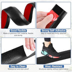 Vinyl Door Threshold Flooring Transition Strip Self Adhesive Carpet Edging Strip for Laminate Doorway Edge Threshold from 1/5" to 2/5" (Black, 6.6 Ft)