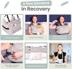 MOYOAMA Post Mastectomy Pillow – Hands-Free Protection with Secure Strap & Easy-Clean Washable Cover Breast Surgery Must Haves,Breast Reduction Recovery Supplies,Breast Augmentation, Moonlight Grey