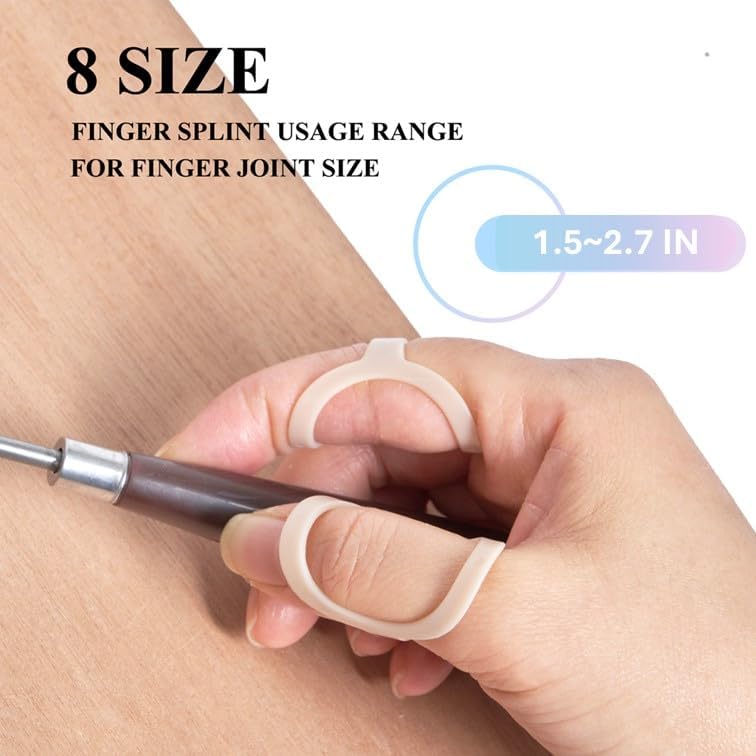 Oval Finger Splint 8 pcs, Finger Splints for Arthritis, Mallet Finger, Trigger Finger Splint, hypermobility(EDS) finger For Thumb/Middle,/Index/Pinky or Ring Finger(2,3,4,5,6,7,8,9)