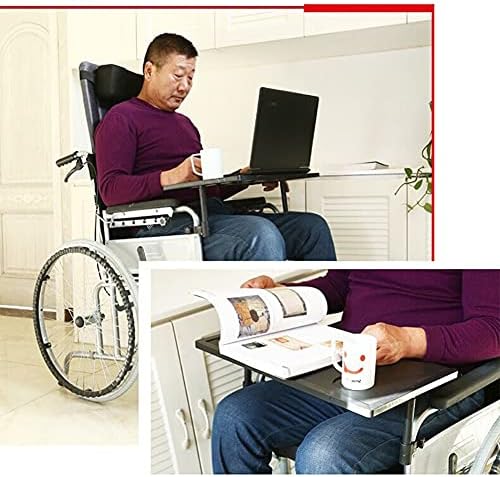 Lap Trays, Wheelchair Tray,Wheelchair Dining Lap Tray Table Board, Rectangular Wheelchair Tray with Cup Holder, Anti-Fall Plastic Thickened Table Can Be Usedfor Eating Reading Resting