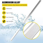 10 Pcs Aluminium Alloy Stair Nosing Protector - 2" x 0.75" x 48" Non-Slip Strip for Stairs & Pool Edge (Silver)