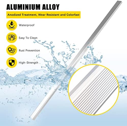 10 Pcs Aluminium Alloy Stair Nosing Protector - 2" x 0.75" x 48" Non-Slip Strip for Stairs & Pool Edge (Silver)
