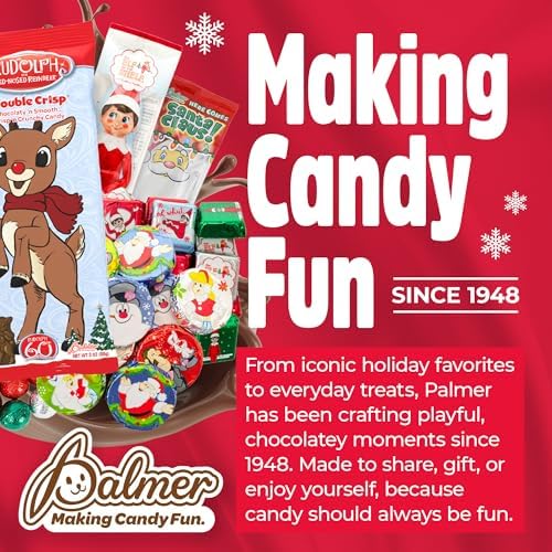 Palmer Reindeer Chocolate Snack Mix, Sweet and Salty Variety Filled with Pretzels, Peanuts and Chocolate Reindeers, Making Candy Fun Since 1948 (3 oz)