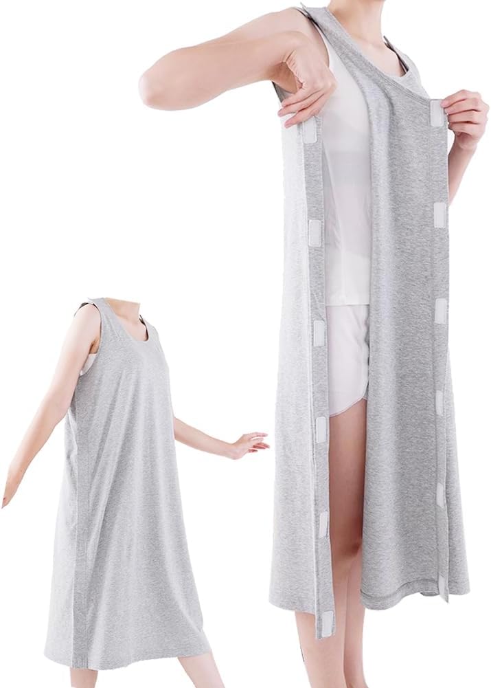 Post Shoulder Surgery Shirt,Sides and Full Arm Opening,Snap Open Tearaway Shirt,Soft Cotton Material,Chemo Clothing for Home Care/Post Surgery/Dialysis/Elderly/Fracture/Disability/Rehab