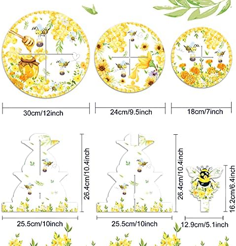CC HOME Bee Party Supplies Cupcake Stand 3 Tier Bee Party Cake Stand for Kids Birthday Party Decorations Bee Theme Party Baby Shower Birthday Party Supplies