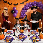50 Pcs Halloween Napkins - 6.5Inch Disposable Happy Halloween Paper Napkins, Trick or Treat Pumpkin Ghost Cocktail Dinnerware Set for Helloween Party Decorations Tableware Supplies Table Decor Favors