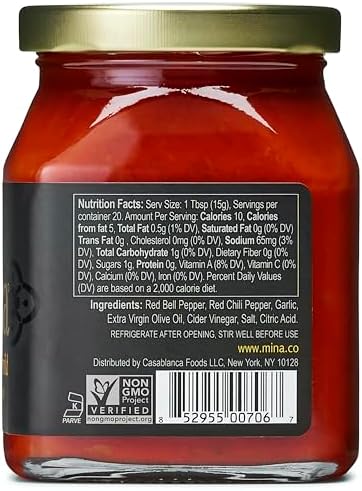 Mina Harissa Mild Sauce, Homestyle Moroccan Red Pepper Harissa Paste, 10 Oz - Harissa Sauce with Tangy Twist, Excite Your Senses with Mina Mild Harissa Seasoning