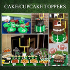 BiBo Football Cake Topper Decorations, 36 PCS Football Themed Cupcake Toppers Include Field Goal Post/Mini Helmet and Rugby Ball/Toothpicks for Football Birthday Party Supplies.