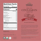 HQOExpress Organic Ground Cinnamon Powder - USDA Certified Organic - Gluten-Free - Keto Friendly - Non-GMO - Kosher - Sustainably Grown - 14oz Chef Jar