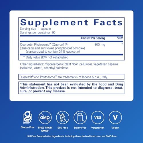 Pure Encapsulations Quercetin UltraSorb | Enhanced-Absorption Cellular, Immune, and Cardiovascular Support | 90 Capsules
