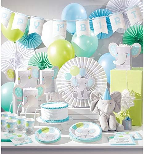 Creative Converting Enchanting Elephants Boy Beverage Napkins, 16 ct