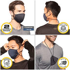 Copper Fit Unisex Never Lost Face Masks for Adults, Reusable Washable Fabric Mask, Copper Infused , 2 Pack