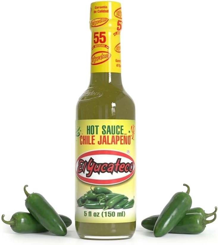 El Yucateco Jalapeño Hot Sauce, Authentic Mexican Green Jalapeo Pepper Sauce, Mild Heat, 5 fl oz, Pack of 1