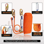 Fall Protection Safety Rope 50ft Heavy Duty Vertical Roofing Grab Snap Hook Shock Absorber Fall Protection Line Kit Restraint System Roofing Safety Equipment (50FT)