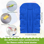 Zubebe 6 Pcs Duster Refill Reusable Fleece Duster Refills Feather Flat Dusters Multi Surface Washable Cleaning Pads Tools for Home, Blinds, Car, Pet, Furniture, Fans (Bright Color)