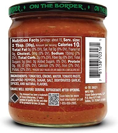 ON THE BORDER Mild Salsa 16oz (70316)