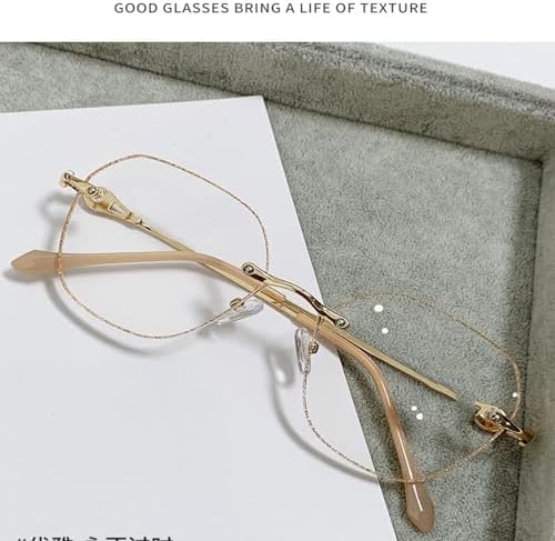 Women's Diamond Rimless Anti-Blue Light Presbyopia Glasses, Rimless Reading Glasses for Women (2,Sliver)