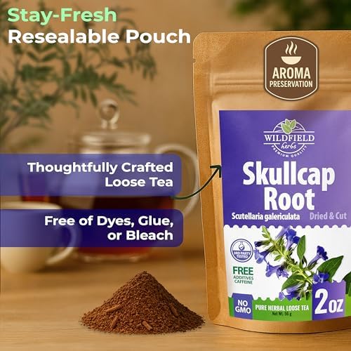 2 oz. Skullcap Herbal Tea (Scutellaria) – 56g Dried Skullcap Herb Tea Escutelaria