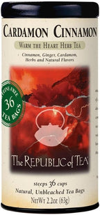 The Republic of Tea - Cardamon Cinnamon Herbal Tea, 36 Tea Bag Tin, Naturally Caffeine-Free