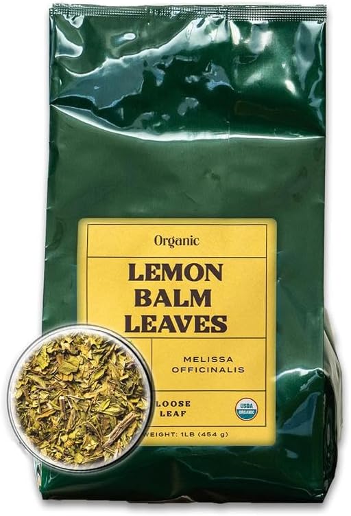 Worldwide Botanicals Organic Lemon Balm Tea, 1Lb - Loose Leaf Premium Herbal Tea | 100% Pure Lemon Balm Leaves | For Stress Relief and Good Digestion | Kosher
