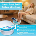 LeCuag Ionic Foot Bath Detox Machine, Ion Foot Spa Machine for Home Use, Include Detox Foot Bath Soak Tub, Massage Slippers, Heating Waist Belt, 2 Super Ion Arrays, Perfect for Seniors/Parents