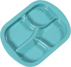 EZ Assistive Adaptive Scoop Divided Plates with Extra Wall,Spill-Proof Eating Aid for Parkensons, Elderly, Non-Slip Assistance Dinner Plate (Melamine 4-Compartment Dinner plate)