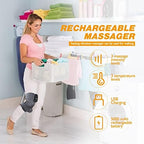 Cordless Knee Massager with Heat Vibration, Knee Heating Pad, Electric Heated Knee Brace Shoulder Heating Pads Elbow Wrap with 3 Heat Levels and Massage Modes