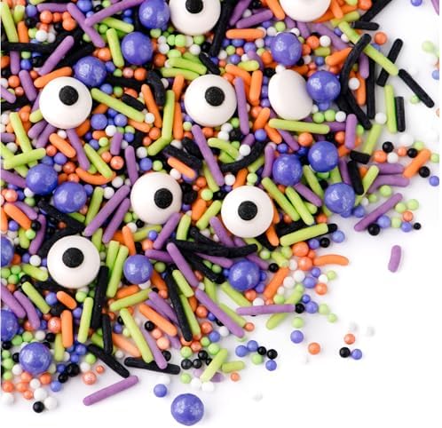 Sweets Indeed Sprinklefetti Monster Mash Sprinkles – 4 oz Jar | Halloween Sprinkle Mix with Candy Eyeballs, Jimmies, Nonpareils & Confetti | Cupcake & Cake Decorations