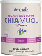 Chiamucil Prebiotic Chia Fiber Supplement Powder – For Appetite Control & Digestive Health – Chia Fiber & Chicory Root (Inulin) – Gluten & Sugar Free, Vegan, Non-GMO, Unflavored - 100 servings