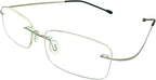Stylish Rimless Frame Reading Glasses Black Silver Color