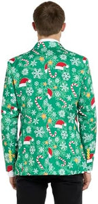 Offstream Men's Christmas Blazer - Ugly X-Mas Holiday Print Outfit - Only Suit Jacket
