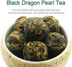 FullChea - Black Dragon Pearl Tea - Special Yunnan Black Tea - Loose Leaf Tea - Medium Caffeine - Mild Flavor Mellow Tastes - 4oz / 113g