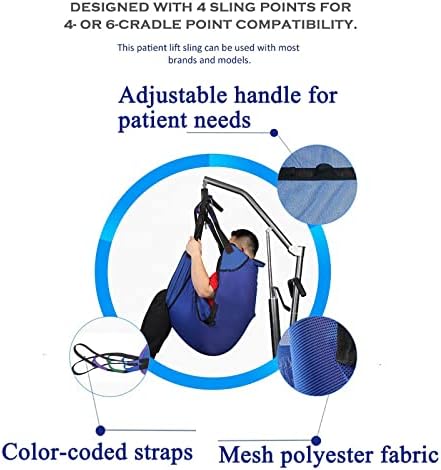 Patient Lift Sling,Toileting Sling Commode Transfer Belt Medical Lift Equipment Full Body Lifter Four Point Sling Transfer Blanket for Bed Positioning and Lifting,for Bariatric,Elderly,Disabled