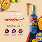 Torani Blue Curacao Syrup, Non-Alcoholic Flavoring for Drinks, Glass Bottle with Pump Included, 25.4 Fl Oz