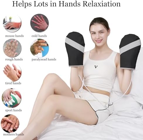 A Pair Electric Hand Massager Machine for Carpal Tunnel Pain Relief with 3 Modes Intensities 3 Heat Levels Fingers Massage,Birthday Gifts for Women Husband,Gifts for Women Men