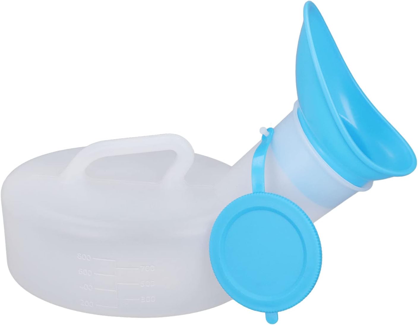 Keenso Leakproof Portable Urinal Bottle Large Capacity Spill Proof Pee Bottle for Male Female, Easy to Clean, Ideal for Bedridden Elderly, Plastic Material (800ml Female)